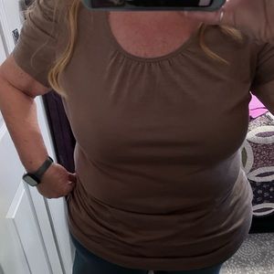 Style & Co light brown shirt.